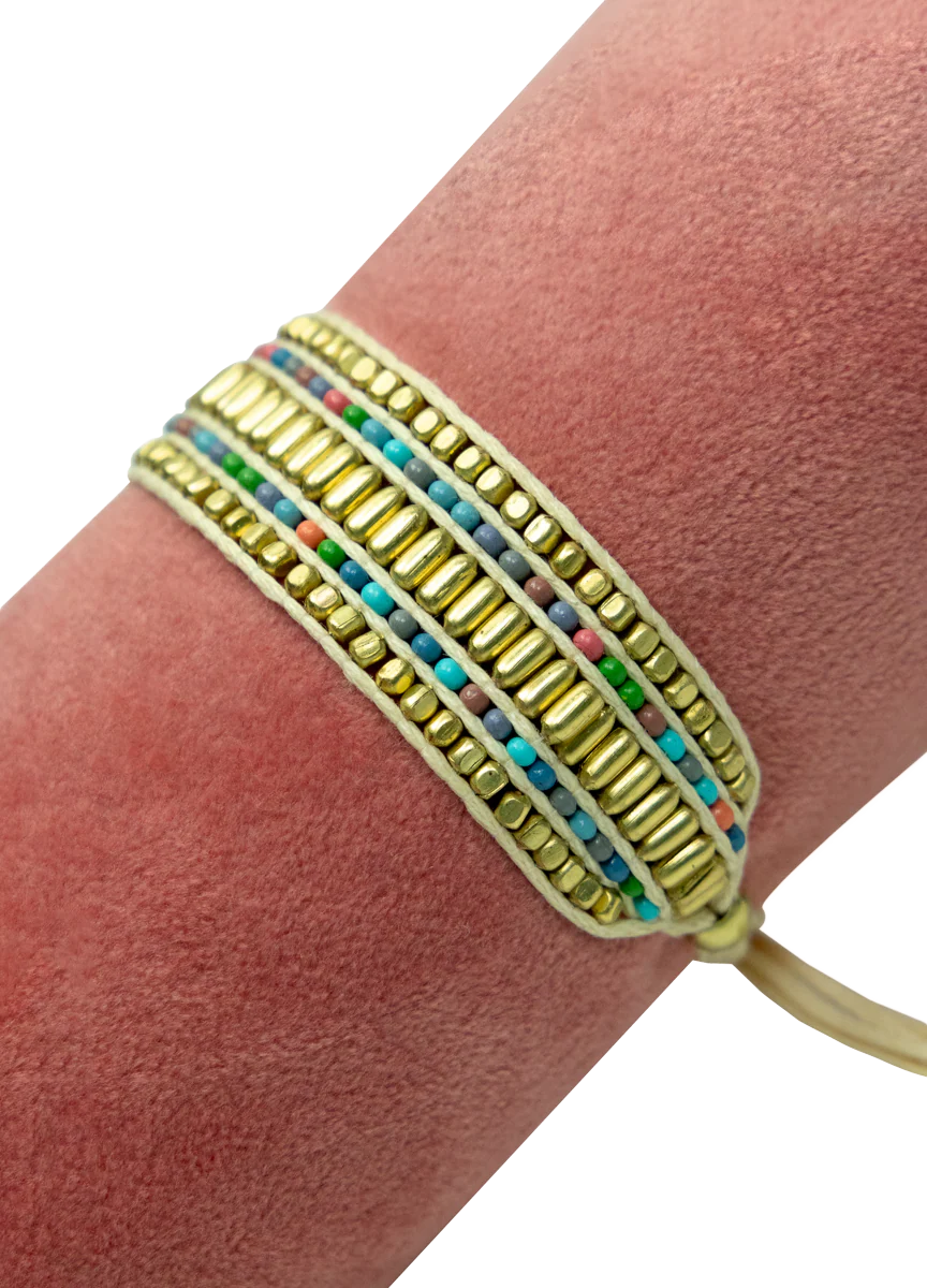 POWDER Beaded Bracelet Wide - Multi Stripe