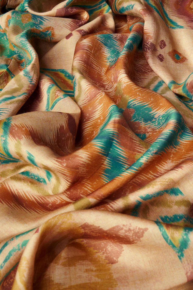 POWDER Warm Cream Ikat Kimono Gown