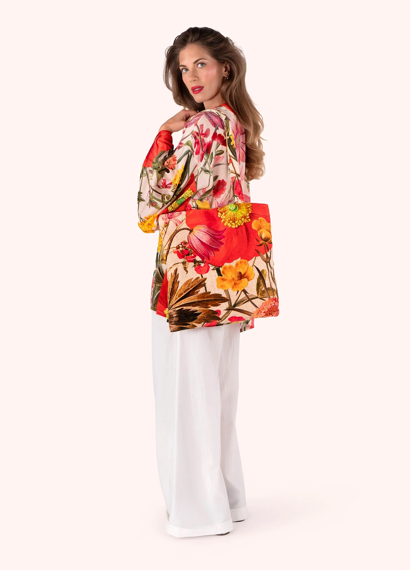 POWDER Velvet Tote Bag — Fine Flowers in Cream