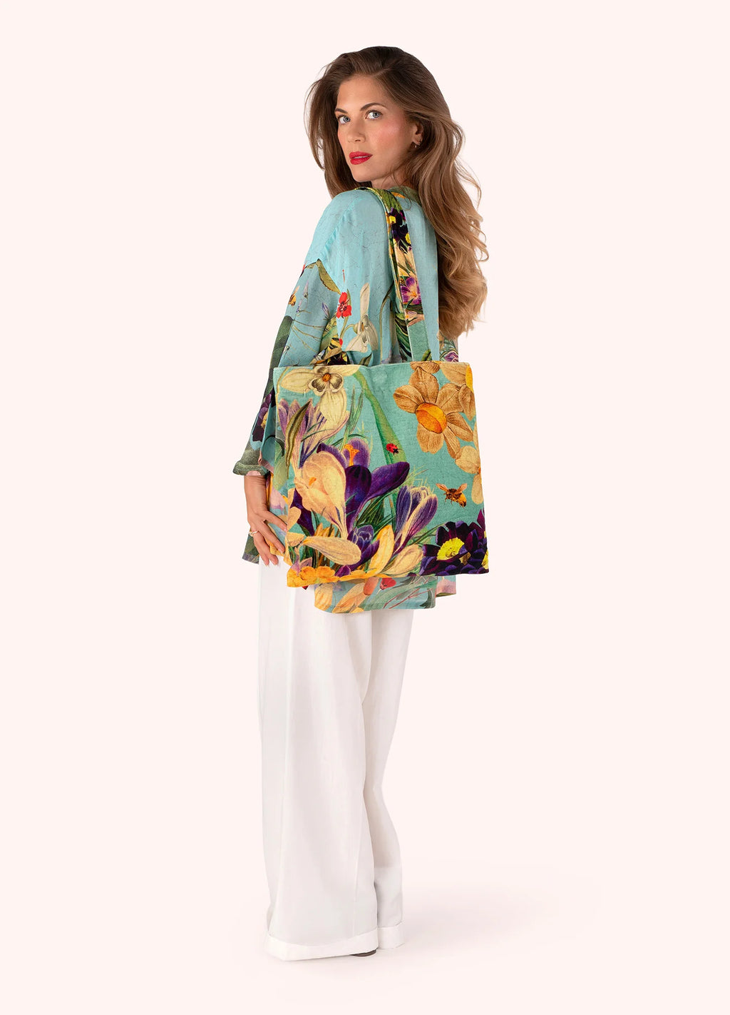 POWDER Velvet Tote Bag — Spring Flora