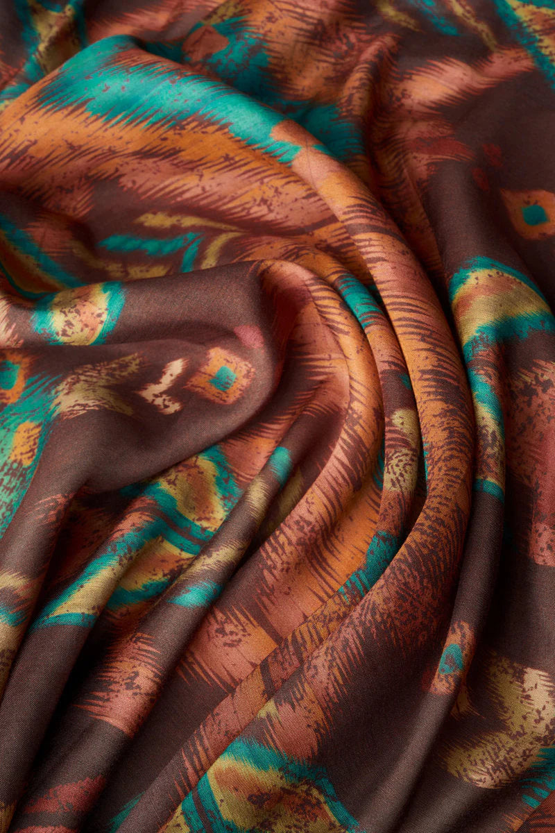 POWDER Chocolate Ikat Kimono Gown